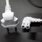 White Figure 8 C7 AC power cord EU type right angled 90 degree for samsung Philips Sony LED TV
