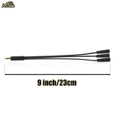 9 Inch 3.5mm (1/8") Male to 3X Female Stereo Splitter Audio Cable, Gold-Plated