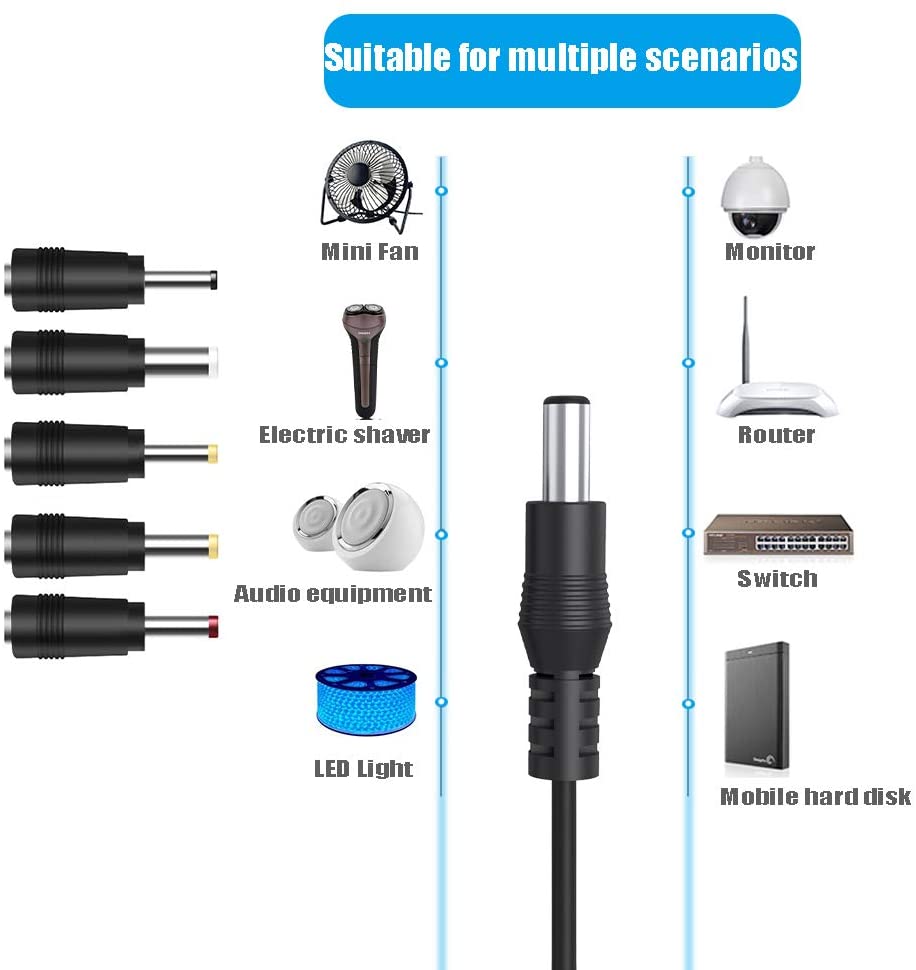 Ancable - Cable de alimentación para dispositivos pequeños (5 m