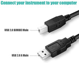 USB B MIDI Cable for Instruments 3 FT, Ancable USB A to USB B cable Compatible with Piano, Midi Controller, Midi Keyboard, Audio Interface Recording, USB Microphone and More