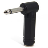 1/4 Inch Right Angle TS Male to 1/4 Inch TS Female Adapter, 6.35mm 1/4" Mono Connector