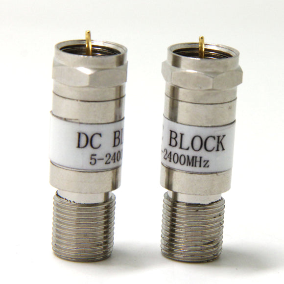 F-Type Cable TV in-line Voltage Blocking Capacitor DC Block 2-Pack
