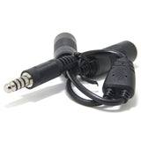 General Aviation to Helicopter Headset Adapter Dual GA Sockets 3/16" Mic Jack and 1/4" Speaker Jack to 4 Conductor U-174/U Plug