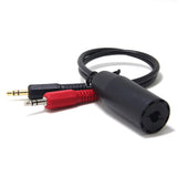 Helicopter to PC Headset Adapter,Dual 3.5mm 1/8" Plugs (1/8" Mic Plug and 1/8" Speaker Plug) to 4 Conductor U-92A/U Socket