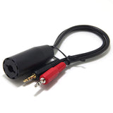 Helicopter to PC Headset Adapter,Dual 3.5mm 1/8" Plugs (1/8" Mic Plug and 1/8" Speaker Plug) to 4 Conductor U-92A/U Socket