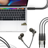 9 Inch 3.5mm (1/8") Male to 3X Female Stereo Splitter Audio Cable, Gold-Plated