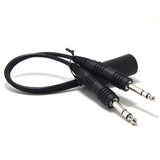 Helicopter to General Aviation Headset Adapter Dual GA Plugs 3/16" Mic Plug and 1/4" Speaker Plug to 4 Conductor U-92A/U Socket