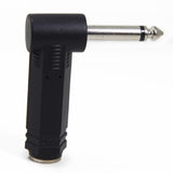 1/4 Inch Right Angle TS Male to 1/4 Inch TS Female Adapter, 6.35mm 1/4" Mono Connector