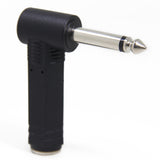 1/4 Inch Right Angle TS Male to 1/4 Inch TS Female Adapter, 6.35mm 1/4" Mono Connector