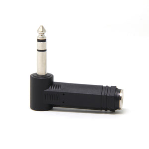 1/4 to 1/4 Adapter, 6.35mm Right Angle Stereo Male Plug to 6.35mm Stereo Female Jack Audio Adapter