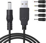 USB to DC Cable, Ancable 1M USB Power Cable Universal Charger Cable USB 2.0 A Male to DC 5.5 x 2.1mm Plug Power Cord Adapter with 2.5x0.7mm, 3.5x1.35mm, 4.0x1.7mm, 5.5x2.5mm, 3.0x1.0mm Connectors