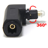 Toslink Right Angle 90 Degree Digital Optical Audio Cable Adapter Male to Female