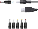 USB to DC Cable, Ancable 1M USB Power Cable Universal Charger Cable USB 2.0 A Male to DC 5.5 x 2.1mm Plug Power Cord Adapter with 2.5x0.7mm, 3.5x1.35mm, 4.0x1.7mm, 5.5x2.5mm, 3.0x1.0mm Connectors