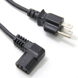 Ancable US 90 DEGREE Right Angle 18 AWG AC Power Cord 125V/10A 3-Prong Plug (NEMA 5-15p) to PC Power Connector (IEC C13)