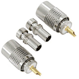 High Quality PL 259 UHF Male Solder Connector Plug with UG-176 Reducer, 50ohm Low Loss for RG58, RG8, RG8x, LMR-400, RG-213