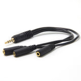 3.5mm (1/8") TRRS 4-Pole/3-Rings Male to 3x Female 3.5mm TRRS 4-Pole/3-Rings Stereo Splitter Audio Cable, Gold-Plated