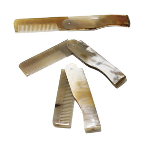 Ox Horn Comb,Natural Ox Horn Folding Foldable Combs Moustache & Beard